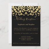 Gold Glitter Confetti Black Weddenschappen Kaart (Voorkant)