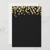 Gold Glitter Confetti Black Weddenschappen Kaart (Achterkant)