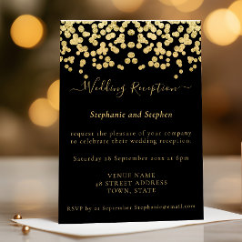 Gold Glitter Confetti Black Weddenschappen Kaart