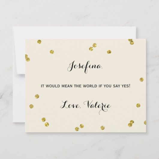 Gold Glitter Confetti | BLOEMENMEISJE Kaart (Achterkant)