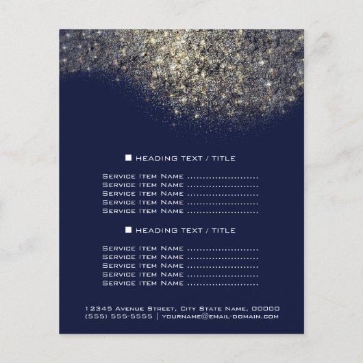 Gold Glitter Confetti Blue Navy Maroon Confetti Flyer (Achterkant)