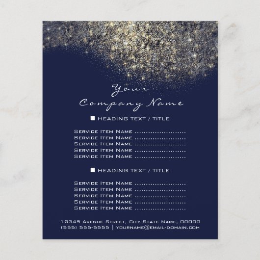 Gold Glitter Confetti Blue Navy Maroon Confetti Flyer (Voorkant)