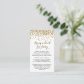 Gold Glitter Confetti Breng een boek voor Baby Ins Informatiekaartje (Staand voorkant)