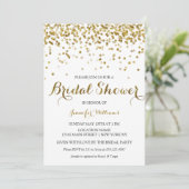 Gold Glitter Confetti Bridal Shower Kaart (Staand voorkant)