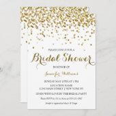 Gold Glitter Confetti Bridal Shower Kaart (Voorkant / Achterkant)