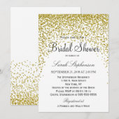 Gold Glitter Confetti Bruidsdouche Uitnodigingen (Voorkant / Achterkant)