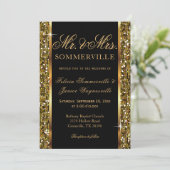 Gold Glitter Confetti bruiloft Kaart (Staand voorkant)