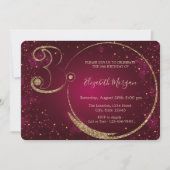 Gold Glitter Confetti Burgundy 30th Birthday Kaart (Voorkant)