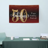 Gold Glitter Confetti Burgundy Ombre 50 & Fabulous Spandoek (Beurs)