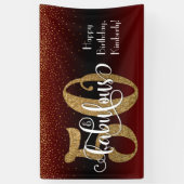 Gold Glitter Confetti Burgundy Ombre 50 & Fabulous Spandoek (Verticaal)