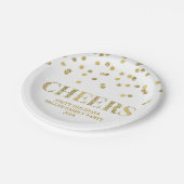 Gold Glitter Confetti Cheers Holiday Bord (Gekanteld)