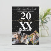 Gold Glitter Confetti Class of Afstuderen Photo Aankondiging (Staand voorkant)