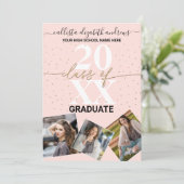 Gold Glitter Confetti Class of Afstuderen Photo An Aankondiging (Staand voorkant)