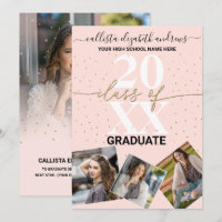 Gold Glitter Confetti Class of Afstuderen Photo An