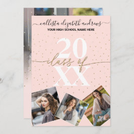 Gold Glitter Confetti Class of Afstuderen Photo Kaart