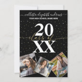 Gold Glitter Confetti Class of Afstuderen Photo Kaart (Voorkant)