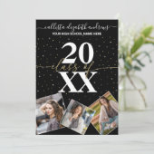 Gold Glitter Confetti Class of Afstuderen Photo Kaart (Staand voorkant)