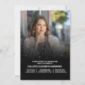 Gold Glitter Confetti Class of Afstuderen Photo Kaart (Achterkant)