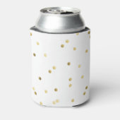 Gold Glitter Confetti Dot Koozie Can Holder (Blikje Achterkant)