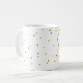 Gold Glitter Confetti Dot Polka Coffee Cup Mok (Voorkant links)