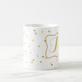Gold Glitter Confetti Dot Polka Coffee Cup Mok (Center)