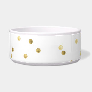 Gold Glitter Confetti Dot Polka Dog Pet Food Bowl Voerbakje