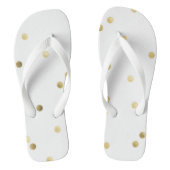 Gold Glitter Confetti Dot Polka Flip Flop Sandals (Voetbed)