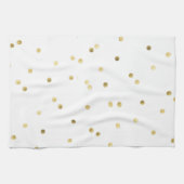 Gold Glitter Confetti Dot Polka Kitchen Dish Towel Theedoek (Horizontaal)