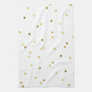 Gold Glitter Confetti Dot Polka Kitchen Dish Towel Theedoek