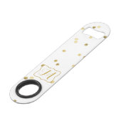 Gold Glitter Confetti Dot Polka Nail Bottle Open Speed Flessenopener (Voorkant Gekanteld)
