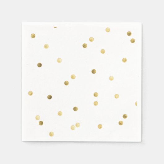 Gold Glitter Confetti Dot Polka Nail Polis Napkins Servetten (Voorkant)