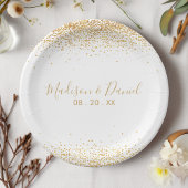 Gold Glitter Confetti Elegant Persoonlijk huwelijk Papieren Bordje