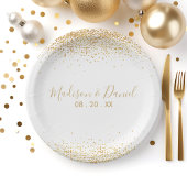 Gold Glitter Confetti Elegant Persoonlijk huwelijk Papieren Bordje