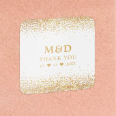 Gold Glitter Confetti Elegant Weddenschap Hartelij Vierkante Sticker