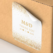 Gold Glitter Confetti Elegant Weddenschap Hartelij Vierkante Sticker