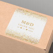 Gold Glitter Confetti Elegant Weddenschap Hartelij Vierkante Sticker