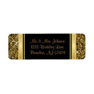 Gold Glitter Confetti en Black Elegance Etiket