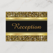 Gold Glitter Confetti en Black Elegance Informatiekaartje (Achterkant)