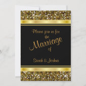 Gold Glitter Confetti en Black Elegance Kaart (Achterkant)