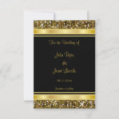 Gold Glitter Confetti en Black Elegance Save The Date (Voorkant)