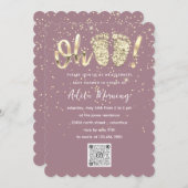 Gold Glitter Confetti Feet Baby Girl - Aangepaste  Kaart (Voorkant / Achterkant)
