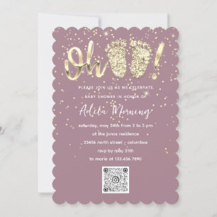 Gold Glitter Confetti Feet Baby Girl - Aangepaste  Kaart