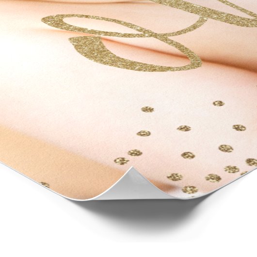 Gold Glitter Confetti First Birthday Poster (Hoek)