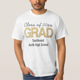 Gold Glitter Confetti Gradution Party - Aangepast T-shirt