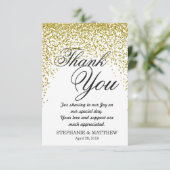 Gold Glitter Confetti - Hartelijk dank Bedankkaart (Staand voorkant)
