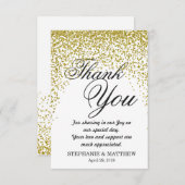 Gold Glitter Confetti - Hartelijk dank Bedankkaart (Voorkant / Achterkant)