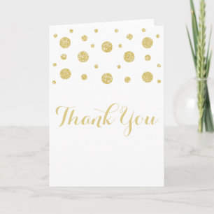 Gold Glitter Confetti - Hartelijk dank Bedankkaart
