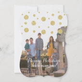 Gold Glitter Confetti Holiday-fotokaart Feestdagenkaart (Voorkant)
