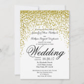 Gold Glitter Confetti huwelijksuitnodigingen Kaart (Voorkant)