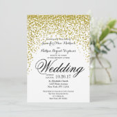 Gold Glitter Confetti huwelijksuitnodigingen Kaart (Staand voorkant)